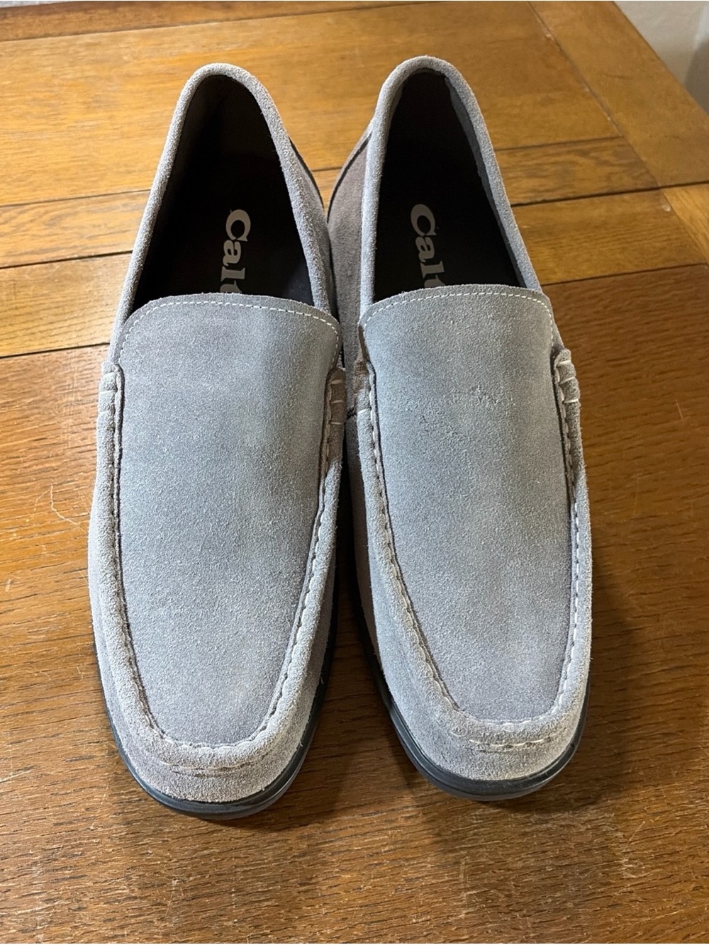 CALTO Men’s Elevator Height Increase Shoes Gray Slip On Loafers Size 7.5